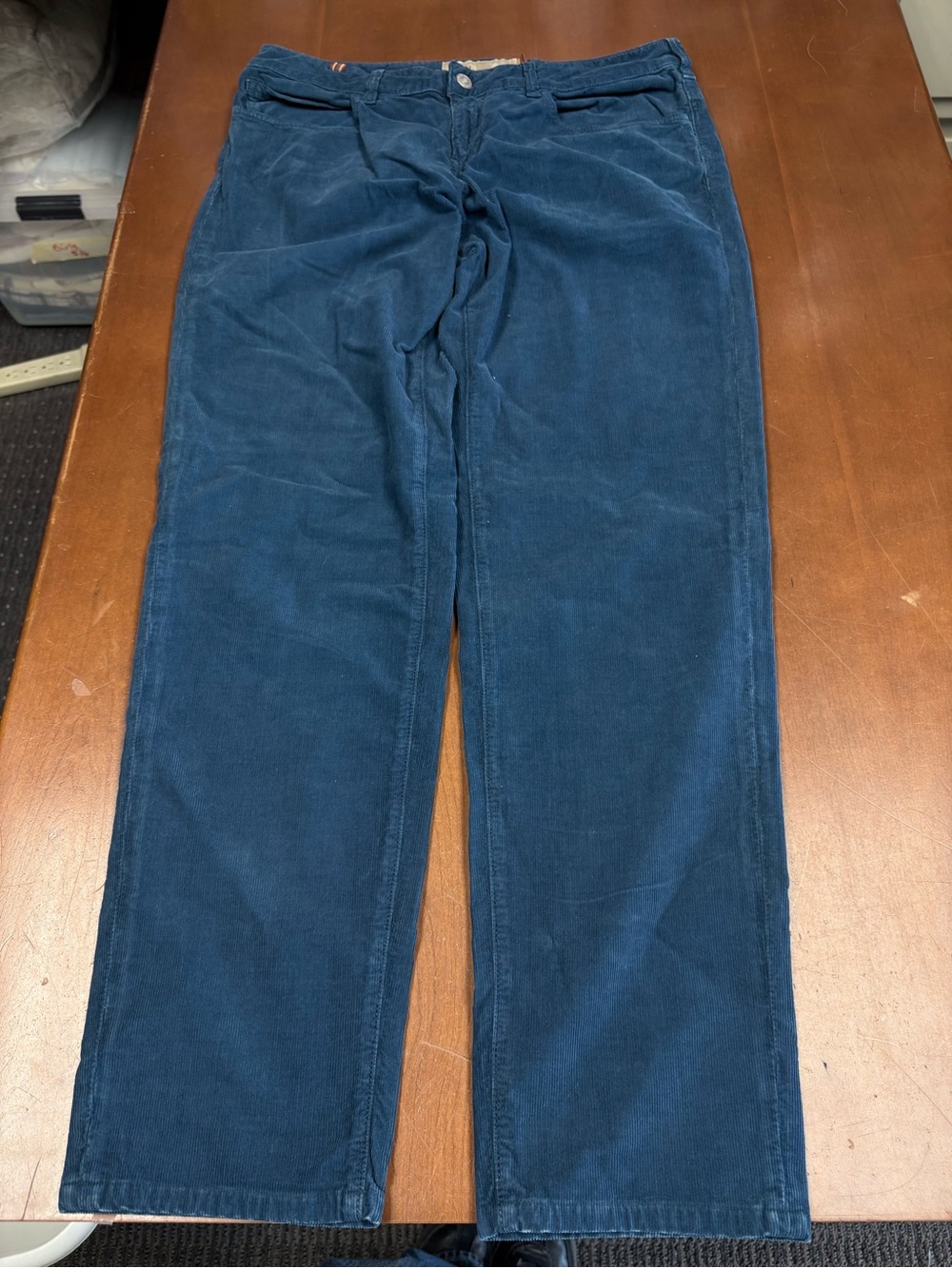 Women's Straight Leg Corduroy Pants in Teal Blue